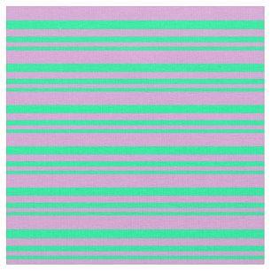Green & Plum Colored Striped/Lined Pattern Fabric