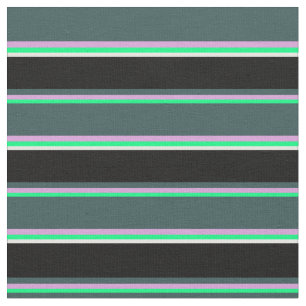 Green, Plum, Dark Slate Gray, Black, and White Fabric