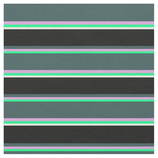 Green, Plum, Dark Slate Gray, Black, and White Fabric
