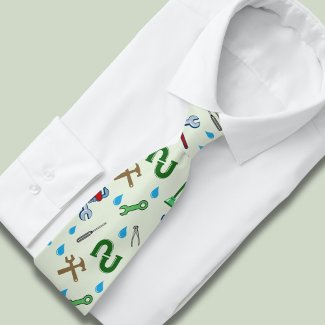 Green Plumbing Profession Dad Tie