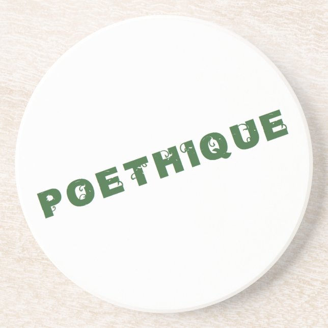 green poethic sandstone coaster (Front)