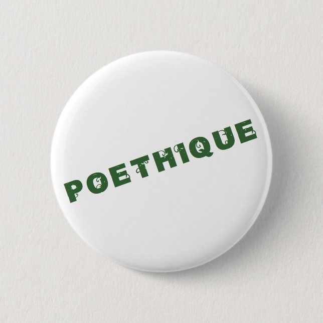 green poéthique pinback button (Front)
