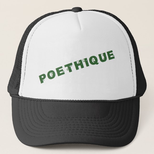green poéthique trucker hat (Front)