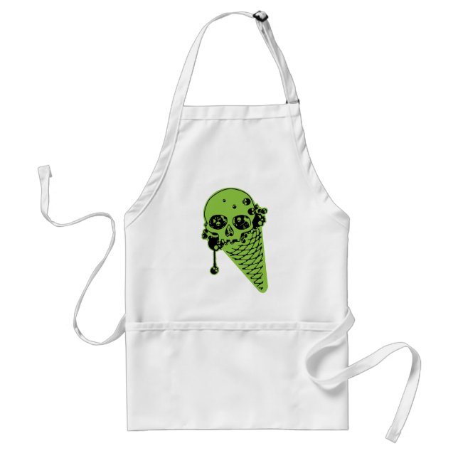 Green Poison Ice Cream Cone Adult Apron (Front)