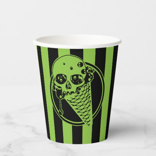 Green Poison Ice Cream Cone Paper Cups