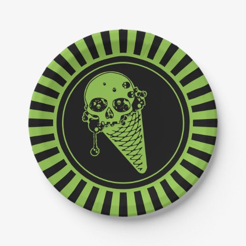 Green Poison Ice Cream Cone Paper Plates
