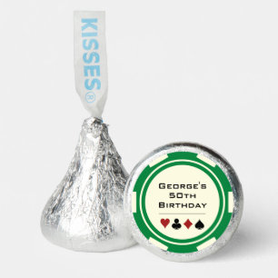 Green Poker Chip Las Vegas Theme Birthday Hershey®'s Kisses®