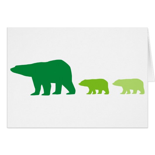 Green Polar Bear Cards (Front Horizontal)