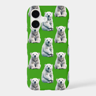 Green Polar Bear Pattern Design  iPhone 17 Case