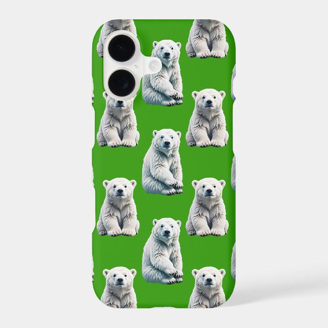 Green Polar Bear Pattern Design  Case-Mate iPhone Case (Back)