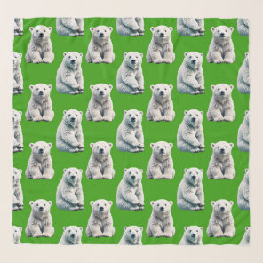 Green Polar Bear Pattern Design  Scarf