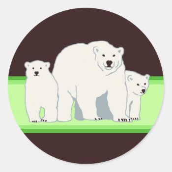 Green Polar Bears Stickers by Joyful_Expressions at Zazzle