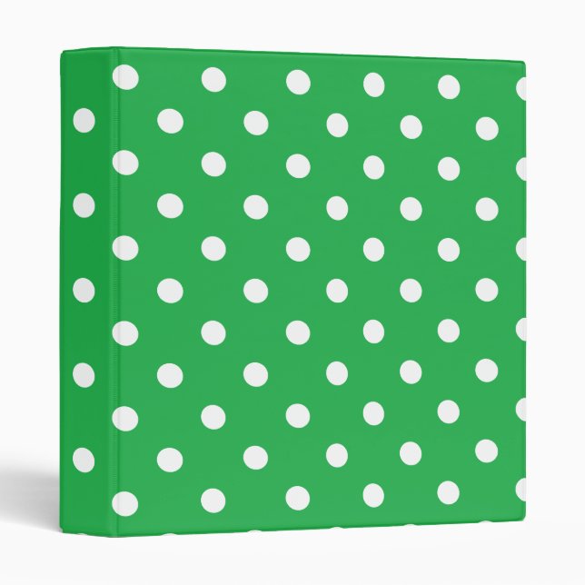 Green Polka Dot 3 Ring Binder (Front/Spine)