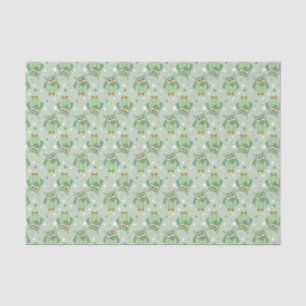 Green Polka Dot Baby Owl Pattern Tissue Paper