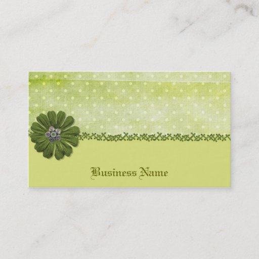Customizable Green Polka Dot Business Card
