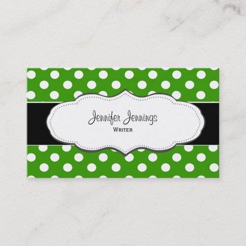 Green Polka Dot Business Cards