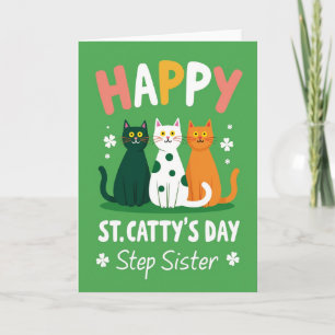 Green Polka Dot Cat Card