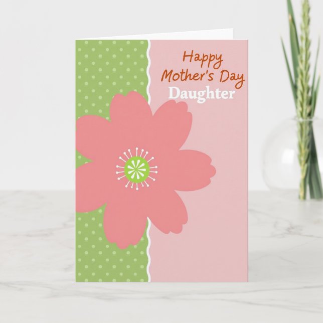 Green Polka Dot Flower Card (Front)