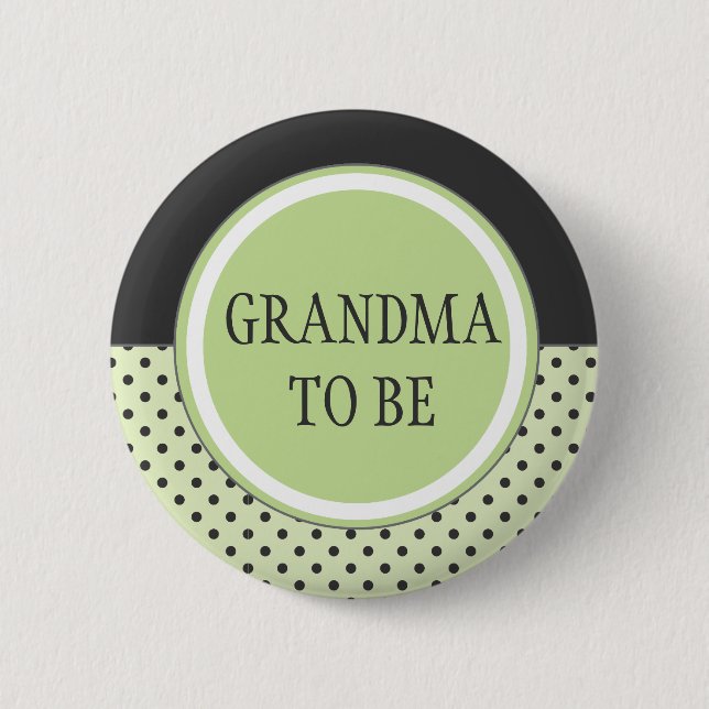 Green Polka Dot - "Grandma to Be" Pin (Front)