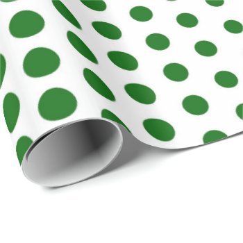 Green Polka Dot Modern White Wrapping Paper by NhanNgo at Zazzle