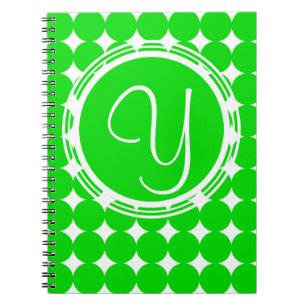 Green Polka Dot Monogram Notebook