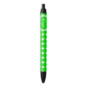 Green Polka Dot Monogram Pen
