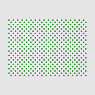 Green Polka Dot on White Tissue Paper