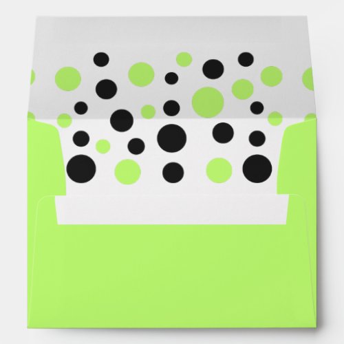 Green Polka Dot Party Invitation  Envelope