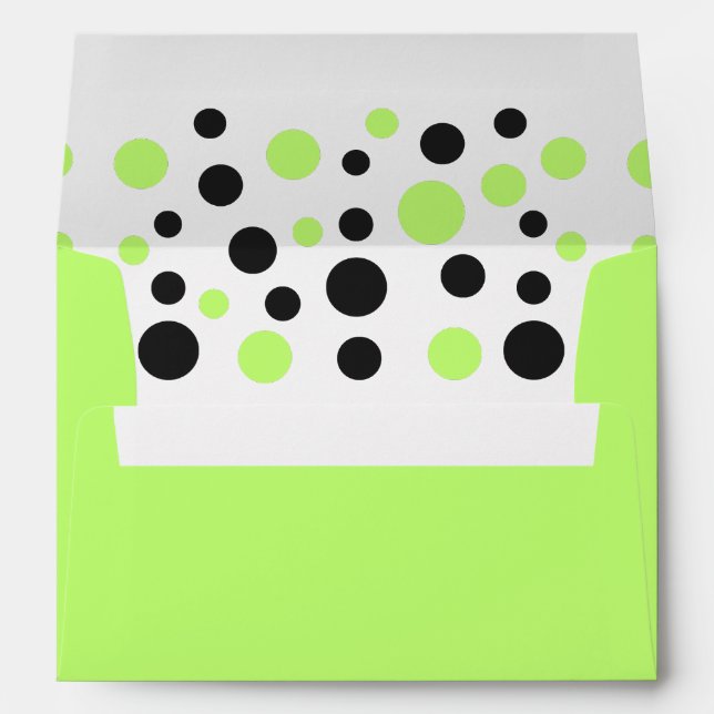 Green Polka Dot Party Invitation  Envelope (Back (Bottom))
