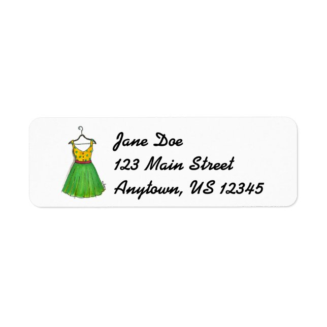 Green Polka Dot Party Prom Dress Fashion Labels (Front)