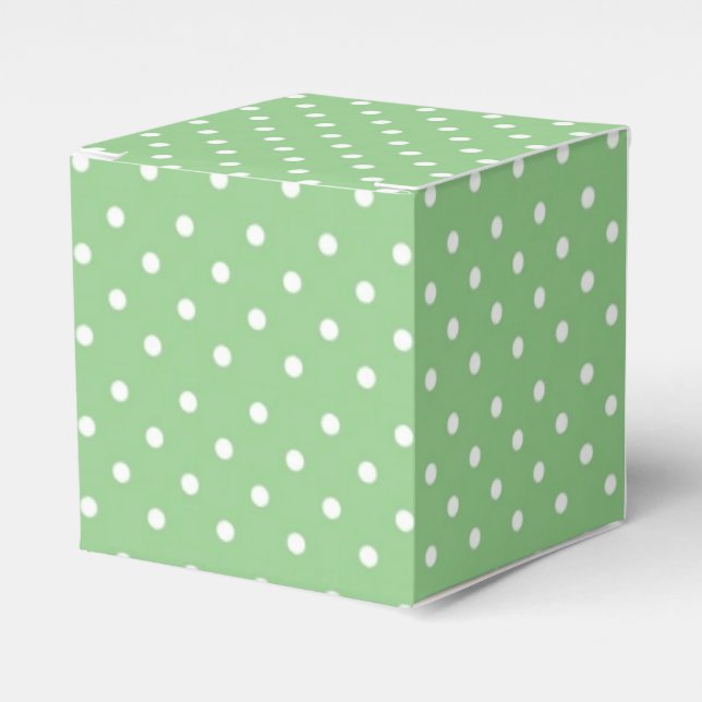 Green Polka Dot Pattern Favor Boxes (Front Side)