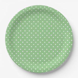 Green Polka Dot Pattern Paper Plates
