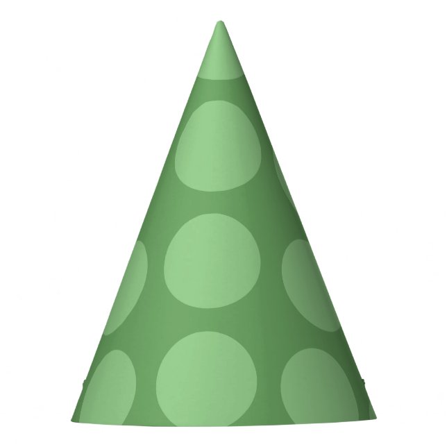 Green Polka Dot Pattern Party Hat (Front)