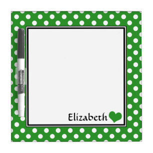 Green Polka Dot Personalized 8" Dry-Erase Board