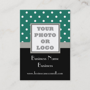 Green polka dot photo logo business card