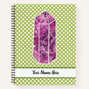 Green Polka Dot Red Wine Diamond Personalized Notebook
