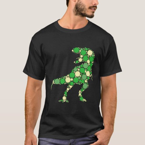 Green Polka Dot T Rex Dinosaur International Dot D T_Shirt