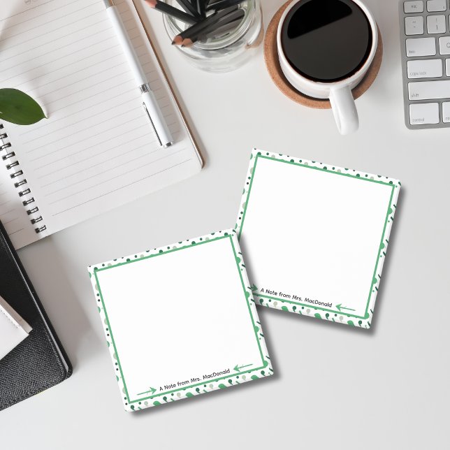 Green Polka dot teacher appreciation gift Post-it Notes (Creator Uploaded)