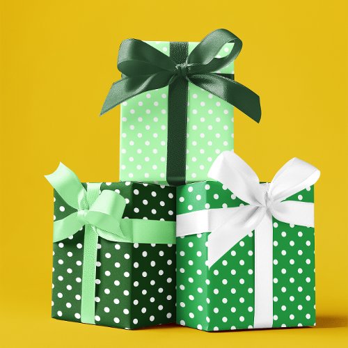 Green Polka Dot Wrapping Paper Sheets