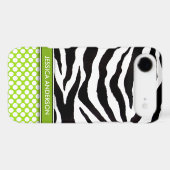 Green Polka Dot Zebra Stripe iPhone 4 Case-Mate Case (Back (Horizontal))