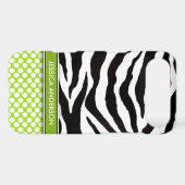 Green Polka Dot Zebra Stripe iPhone 4 Case-Mate Case (Back (Horizontal))