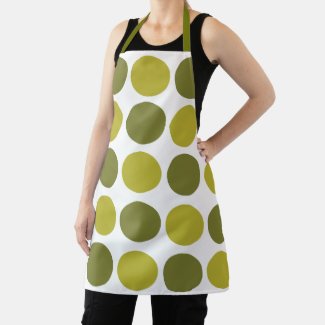 Green Polka Dots  Apron