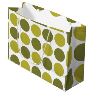 Green Polka Dots Baby Shower Birthday Large Gift Bag