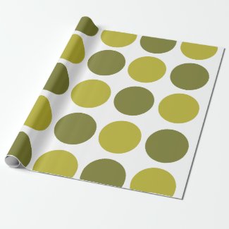 Green Polka Dots Baby Shower Birthday Wrapping Paper