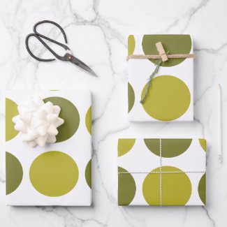 Green Polka Dots Baby Shower Birthday Wrapping Paper Sheets