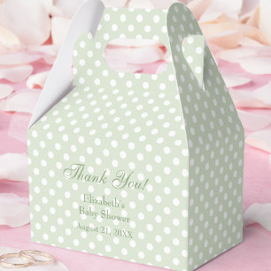 Green Polka Dots Baby Shower Favor Box