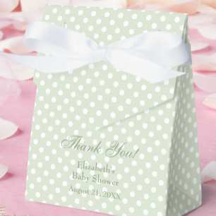 Green Polka Dots Baby Shower Favor Box