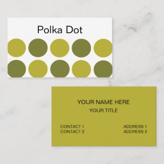 Green Polka Dots Business Card
