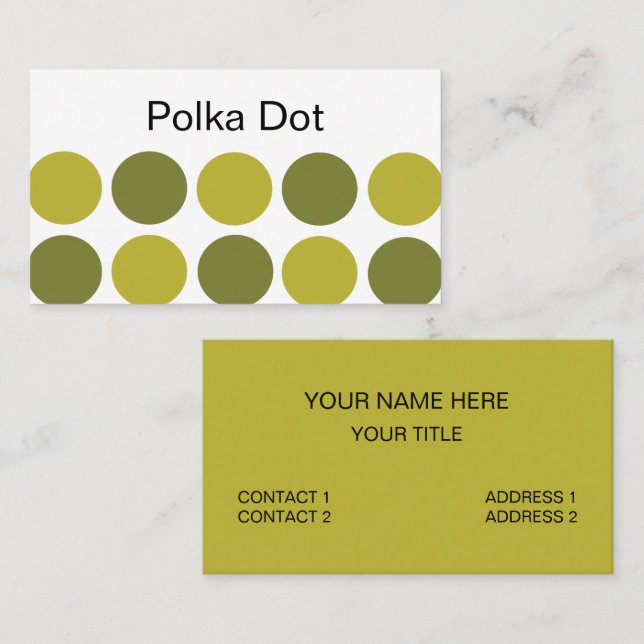 Green Polka Dots Business Card (Front/Back)