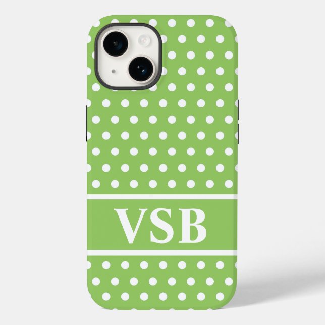 Green Polka Dots Case-Mate iPhone Case (Back)